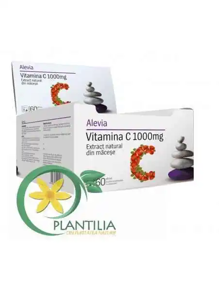 Vitamina C 1000mg 60 plicuri ALEVIA, VITAMINE SI MINERALE