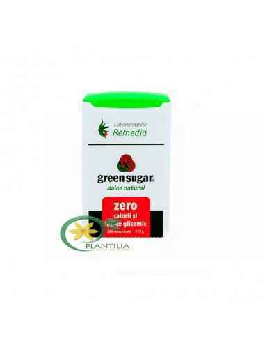 Indulcitor Natural Green Sugar 200 comprimate + 4 pliculete GRATIS Remedia, Terapia Diabetului