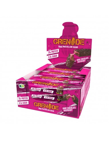 Grenade High Protein, Low Sugar Bar Dark Chocolate Raspberry, Baton Proteic Cu Aroma De Ciocolata Neagra Si Zmeura, 60g