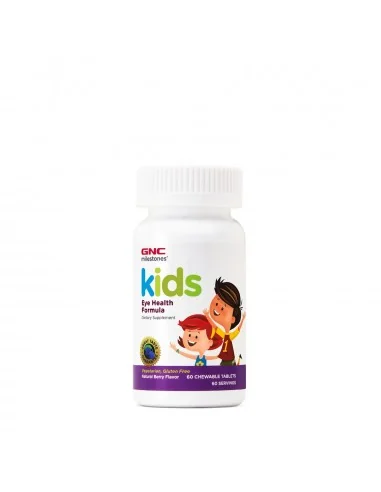 Gnc Milestones Kids Eye Health, Copii, Suport Pentru Sanatatea Vizuala, Cu Gust Natural De Fructe De Padure, 60 Tb