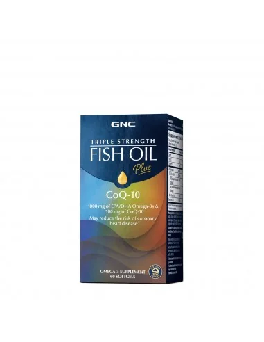 Gnc Triple Strength Fish Oil Plus Coq-10, Ulei De Peste Plus Coenzima Q-10,  60 Cps