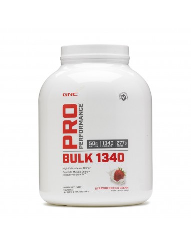 Gnc Pro Performance Bulk 1340, Gainer Cu Proteina Si Carbohidrati, Cu Aroma De Capsuni, 3294 G