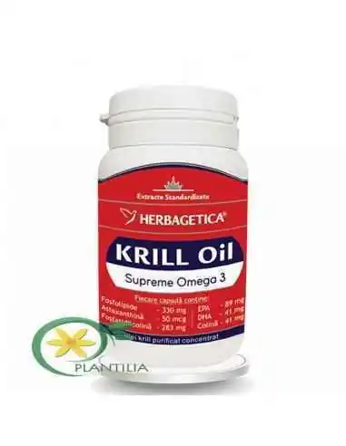 Krill Oil Supreme Omega 3 60 capsule Herbagetica, Tulburari Hormonale