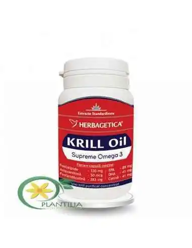 Krill Oil Supreme Omega 3 30 capsule Herbagetica, Tulburari Hormonale