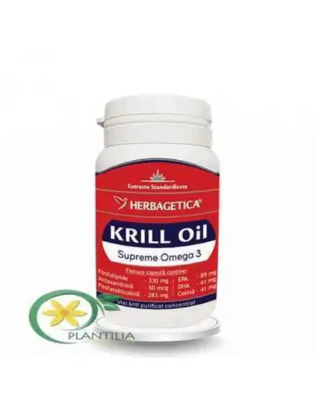 Krill Oil Supreme Omega 3 30 capsule Herbagetica, Tulburari Hormonale