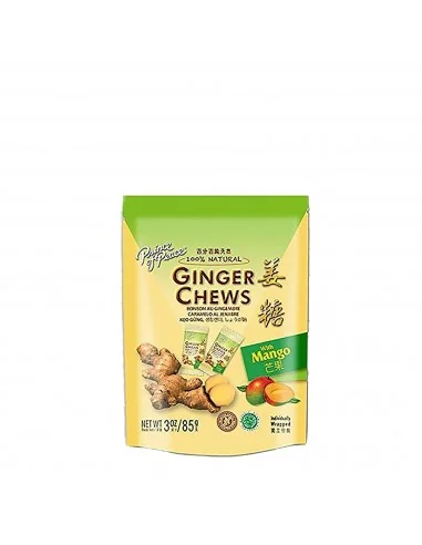 Prince Of Peace Ginger Chews, Caramele Cu Ghimbir Cu Aroma De Mango, 28 Caramele