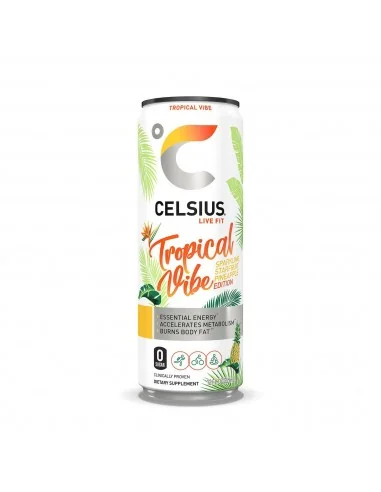 Celsius Energy Drink, Bautura Energizanta Carbogazoasa Cu Aroma Tropicala Si Ananas, 355 Ml