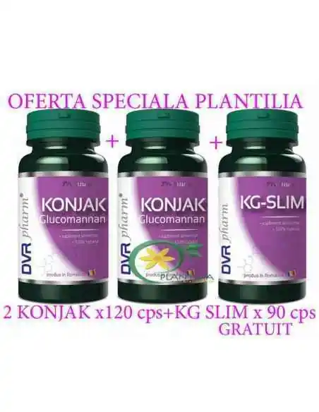 Pachet Konjak ( Glucomannan) 120cps X 2 flacoane + KG Slim 60cps DVR Pharm, Tulburari Hormonale