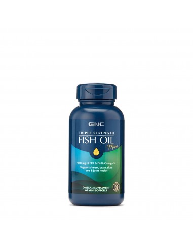 Gnc Triple Strength Fish Oil, Ulei De Peste Mini Capsule, 60 Cps