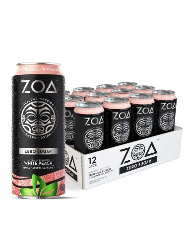 Zoa Energy Drink Zero Sugar Bautura Energizanta Fara Zahar Cu Aroma De Piersica Alba, 473 Ml