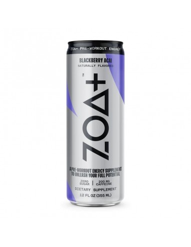 Zoa + Pre-workout Energy Drink Zero Sugar, Bautura Energizanta Fara Zahar Cu Aroma De Mure Acai, 355 Ml