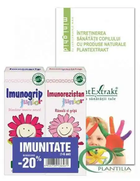 Pachet de Imunitate Copii 1-6 ani PlantExtrakt (Imunogrip ,Imunorezistan junior), REMEDII NATURISTE