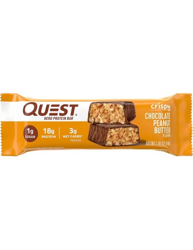 Quest Hero Crispy Baton Proteic Cu Aroma De Ciocolata Si Unt De Arahide, 54 G