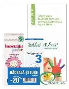 Pachet Raceala si Tuse 1-6 ani PlantExtrakt ( Imunogrip + Polygemma 3), REMEDII NATURISTE