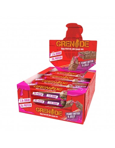 Grenade High Protein, Low Sugar Bar Peanut Butter & Jelly, Baton Proteic Cu Aroma De Unt De Arahide Si Jeleu, 60 G