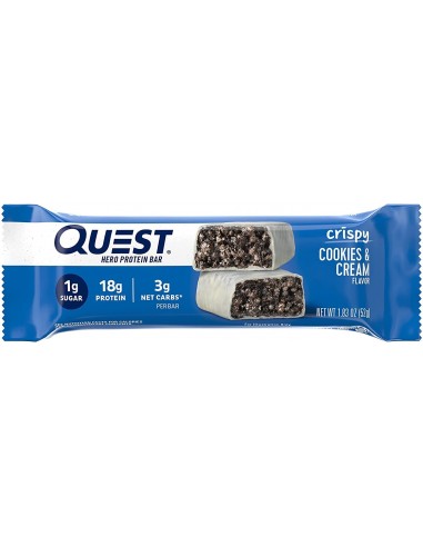 Quest Hero Crispy Baton Proteic Cu Aroma De Biscuiti Cu Crema, 52 G