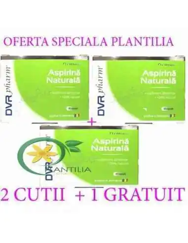 Aspirina Naturala 20 capsule 2 cutii + 1 GRATUIT DVR Pharm, REMEDII NATURISTE