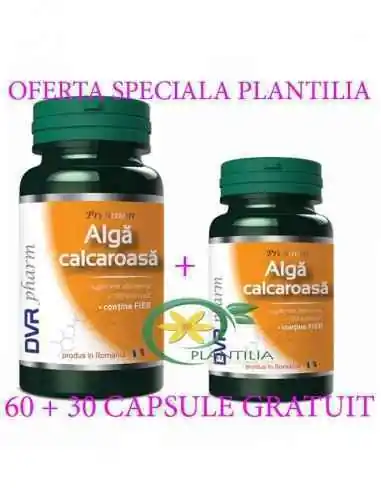 Alga Calcaroasa 60 + 30 capsule GRATUIT DVR Pharm, VITAMINE SI MINERALE