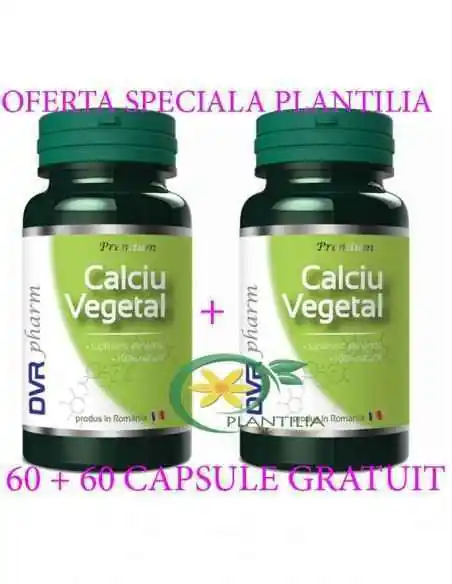 Calciu Vegetal 60 + 30 capsule GRATUIT DVR Pharm, VITAMINE SI MINERALE
