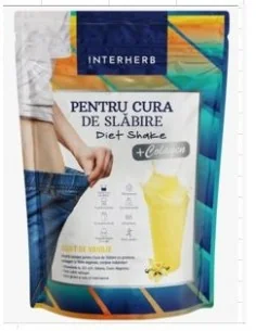 Diet Shake cu Colagen Aroma Vanilie Pulbere 528GR INTERHERB