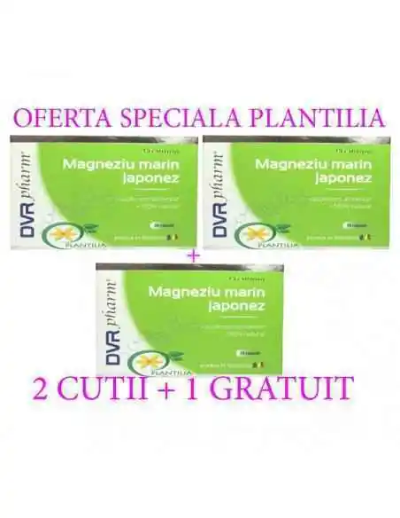 Magneziu Marin Japonez 20 capsule 2 cutii + 1 GRATUIT DVR Pharm, VITAMINE SI MINERALE