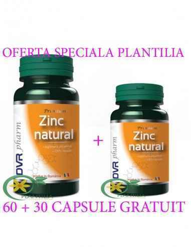 Zinc Natural 60 + 30 capsule GRATUIT DVR Pharm, Sanatatea pielii