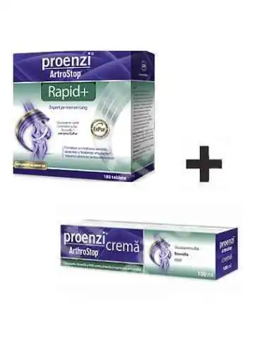 Proenzi Artrostop Rapid 180 Cpr + Crema 100ML GRATIS Walmark, UNGUENTE/CREME/GELURI