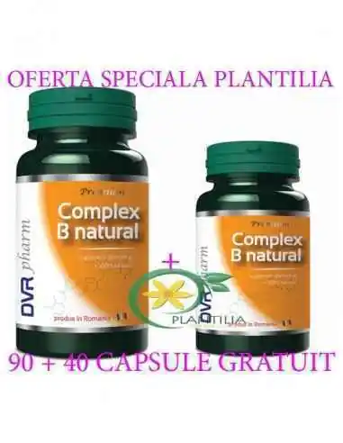 Complex B Natural 90 + 40 cps GRATUIT DVR Pharm, VITAMINE SI MINERALE