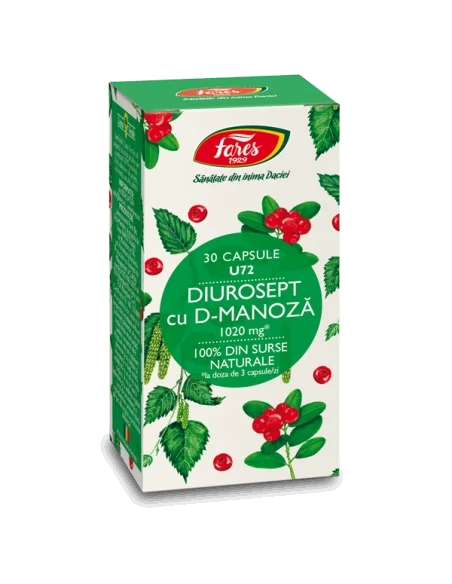 Diurosept cu D-manoza U72 30 capsule gastrorezistente Fares