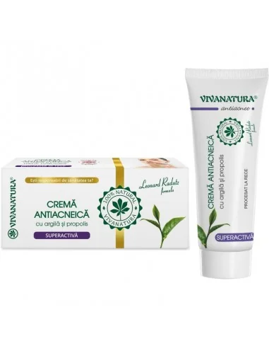 Crema Antiacneica cu argila activa si propolis  20ml Viva Natura