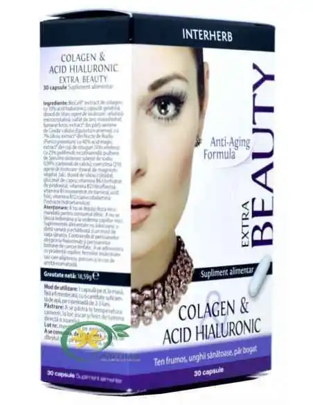 Colagen si Acid Hialuronic Extra 30 cpr Interherb, Sanatatea pielii
