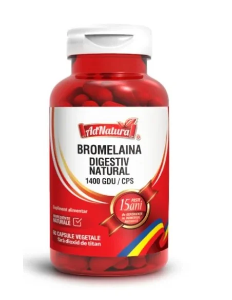 Bromelaina digestiv natural 1400 GDU 60 cps AdNatura