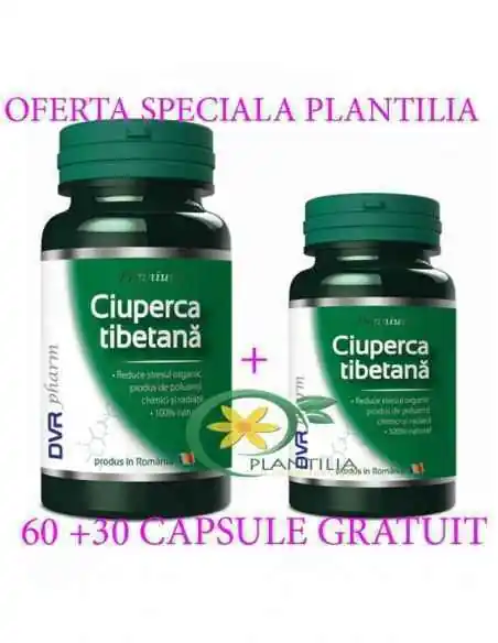 Ciuperca Tibetana 60 + 30 cps GRATUIT DVR Pharm, VITAMINE SI MINERALE