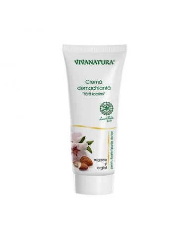 Crema demachianta "fara lacrimi" cu Migdale si Argint 75ml Viva Natura