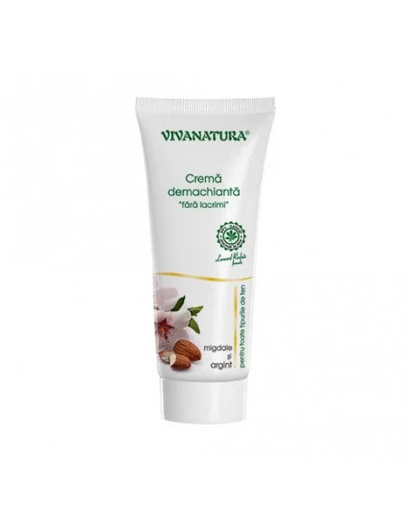 Crema demachianta "fara lacrimi" cu Migdale si Argint 75ml Viva Natura