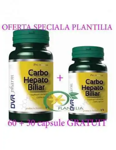 Carbo Hepato Biliar 60 + 30 cps GRATUIT DVR Pharm, REMEDII NATURISTE