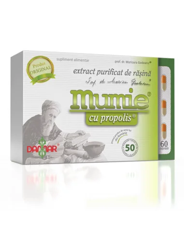 Mumie Extract Purificat de Rasina cu Propolis 60 capsule Damar