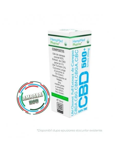 ULEI OZONAT CANEPA CBD 500MG 10ML HEMPMED PHARMA
