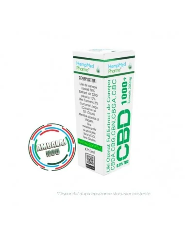 ULEI OZONAT CANEPA CBD 1000MG 10ML HEMPMED PHARMA