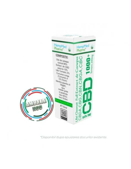 ULEI OZONAT CANEPA CBD 1000MG 10ML HEMPMED PHARMA