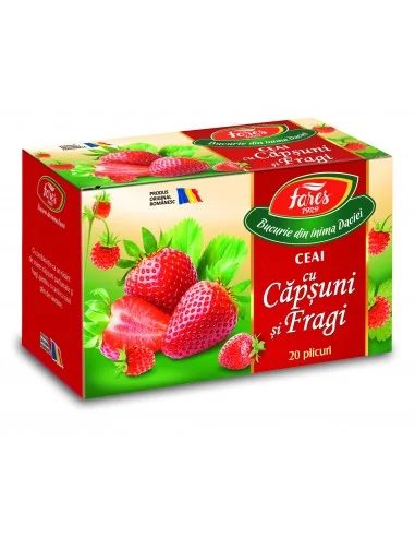 Ceai cu Capsuni si Fragi 20 plicuri Fares