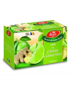 Ceai cu Ghimbir si Lamai verzi 20 plicuri Fares