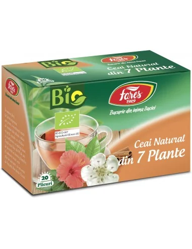Ceai Natural din 7 Plante Bio 20 plicuri Fares