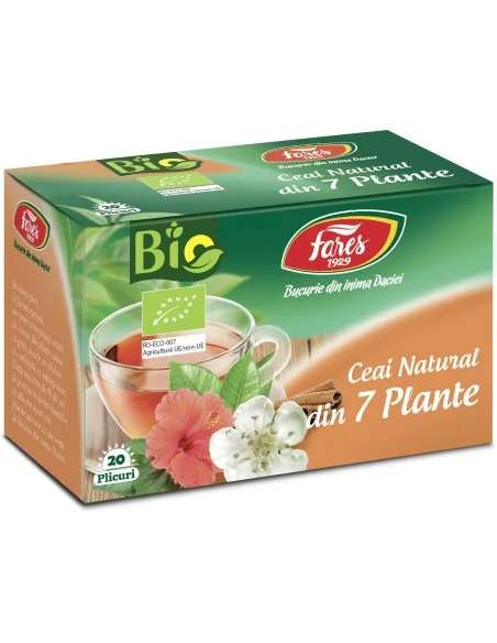 Ceai Natural din 7 Plante Bio 20 plicuri Fares