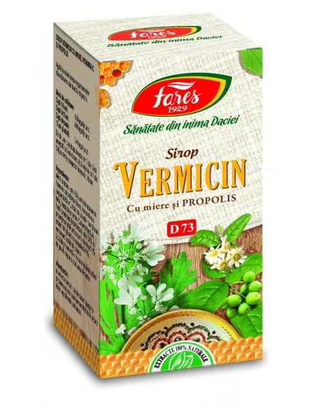 Sirop Vermicin cu Miere Vitamina C  Propolis 100 ml Fares