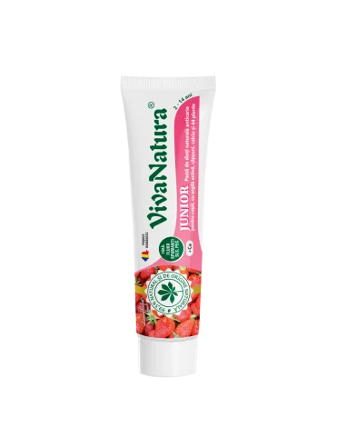 Pasta dinti GennaDent Junior Capsuni 80ml Viva Natura - Plantilia