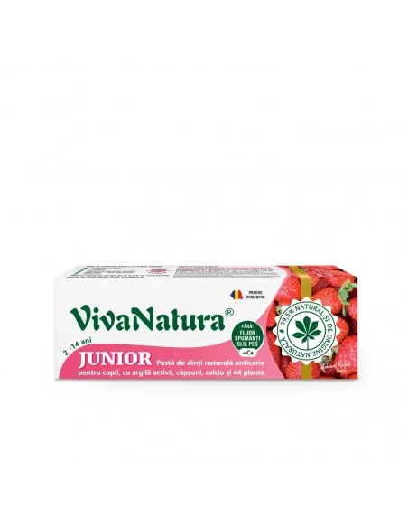 Pasta dinti GennaDent  Junior Capsuni  50ml Viva Natura