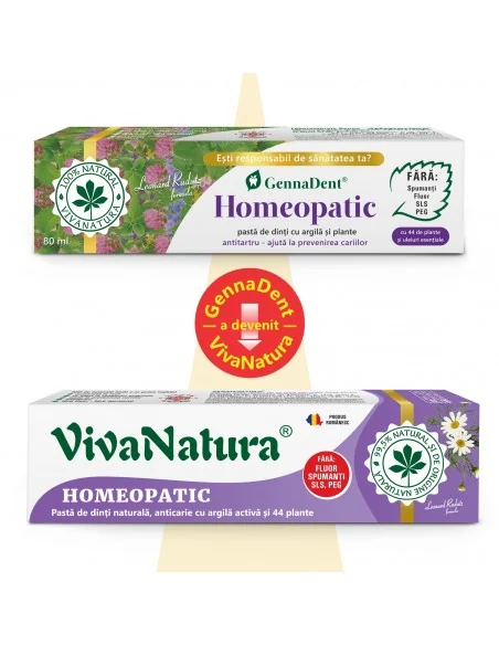 Pasta dinti GennaDent Homeopatic 80ml Viva Natura