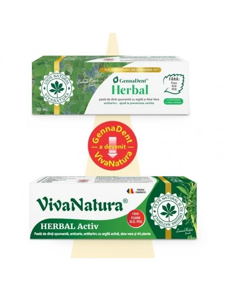Pasta dinti spumanta GennaDent Herbal 50ml Viva Natura