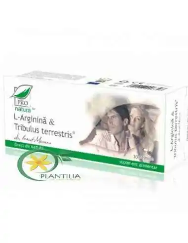 L-arginina & Tribulus Terrestris 30 cps Pro Natura, REMEDII NATURISTE